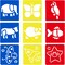 Drawing Stencils, Hollow Out Drawing Templates, Plastic Animal Stencils for Craft Projects (5.6 x 6 Inch) - 54 Pack
